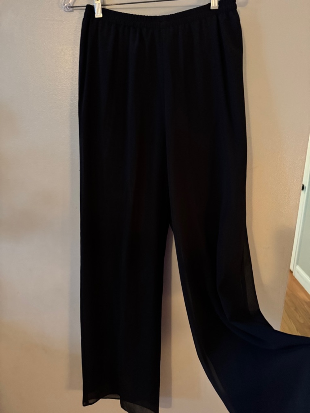 Emma James Black Wide-Leg Chiffon Palazzo Pants - Picture 3 of 3